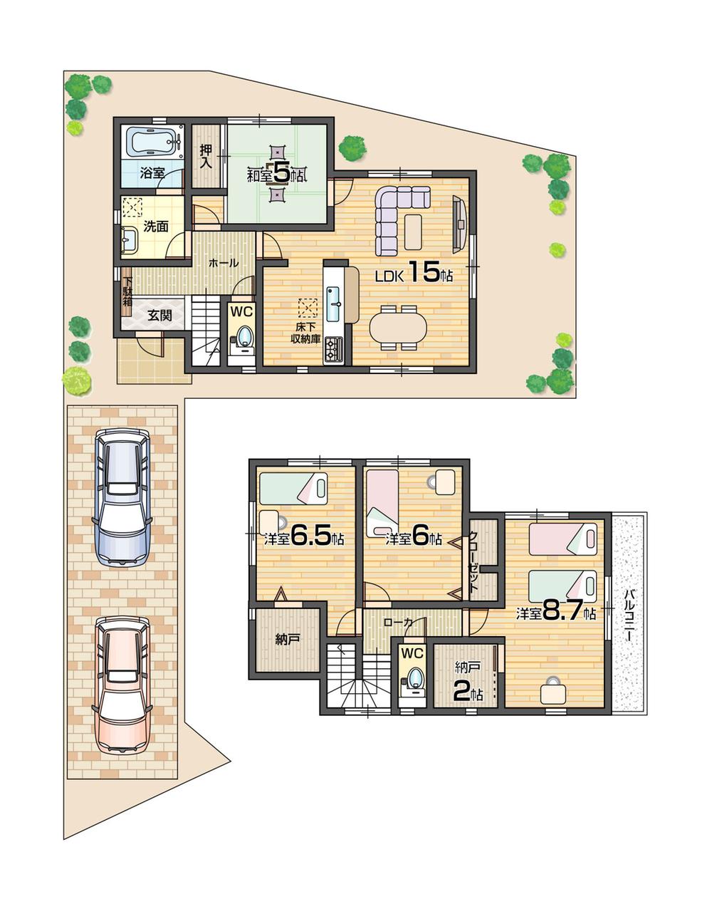 Floor plan. (No. 3 locations), Price 27,900,000 yen, 4LDK+2S, Land area 124.68 sq m , Building area 99.69 sq m