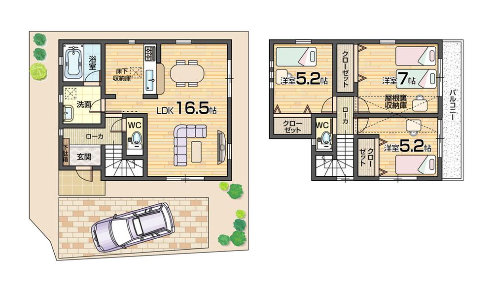 Floor plan. (No. 4 locations), Price 26,900,000 yen, 3LDK, Land area 82.25 sq m , Building area 80.19 sq m