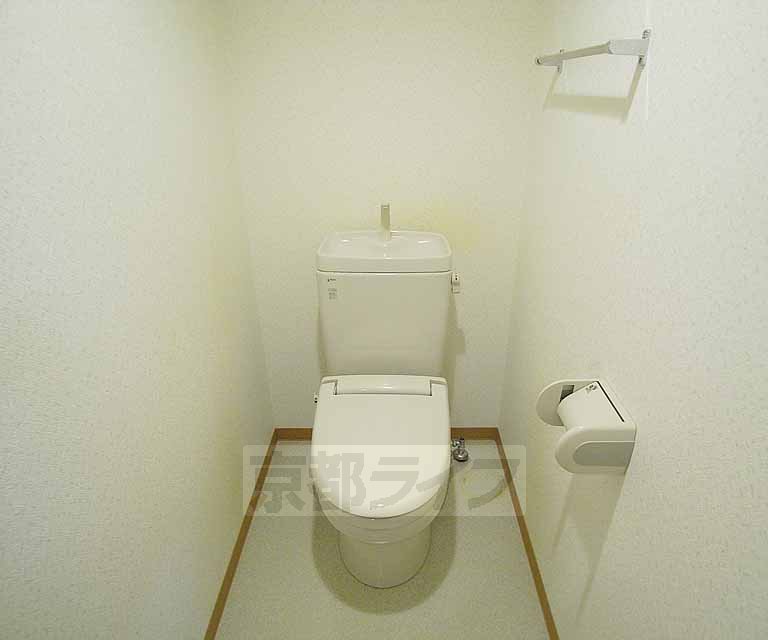 Toilet. There is also over towel