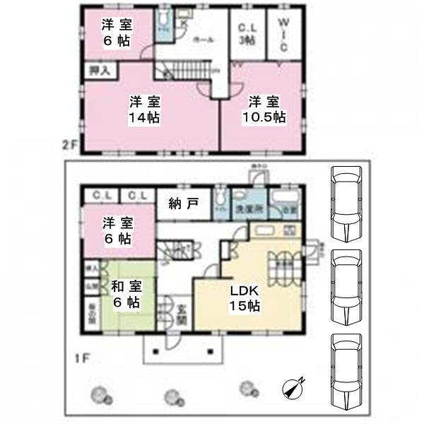 Floor plan. 57,800,000 yen, 5LDK + S (storeroom), Land area 213.5 sq m , Building area 162.5 sq m