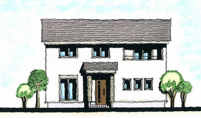 Building plan example (Perth ・ appearance). Point and opened each of the sliding door L → DK → family → corner of Japanese-style room can be used to integrate the plan!