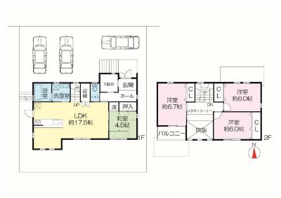 Building plan example (floor plan). Building reference plan view No. 1 destination Building floor area 103.28 sq m Building price 18,465,300 yen