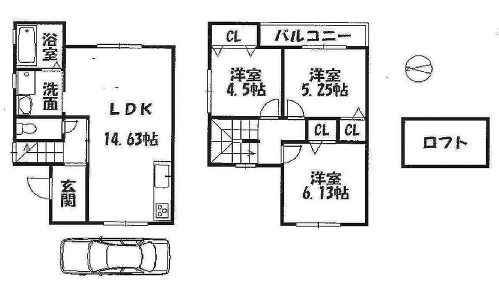 Floor plan. 32,800,000 yen, 3LDK, Land area 73.25 sq m , Building area 72.49 sq m 3LDK It is with loft! 