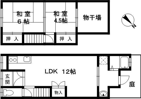 Floor plan. 10.8 million yen, 2LDK, Land area 49.22 sq m , Building area 47.73 sq m