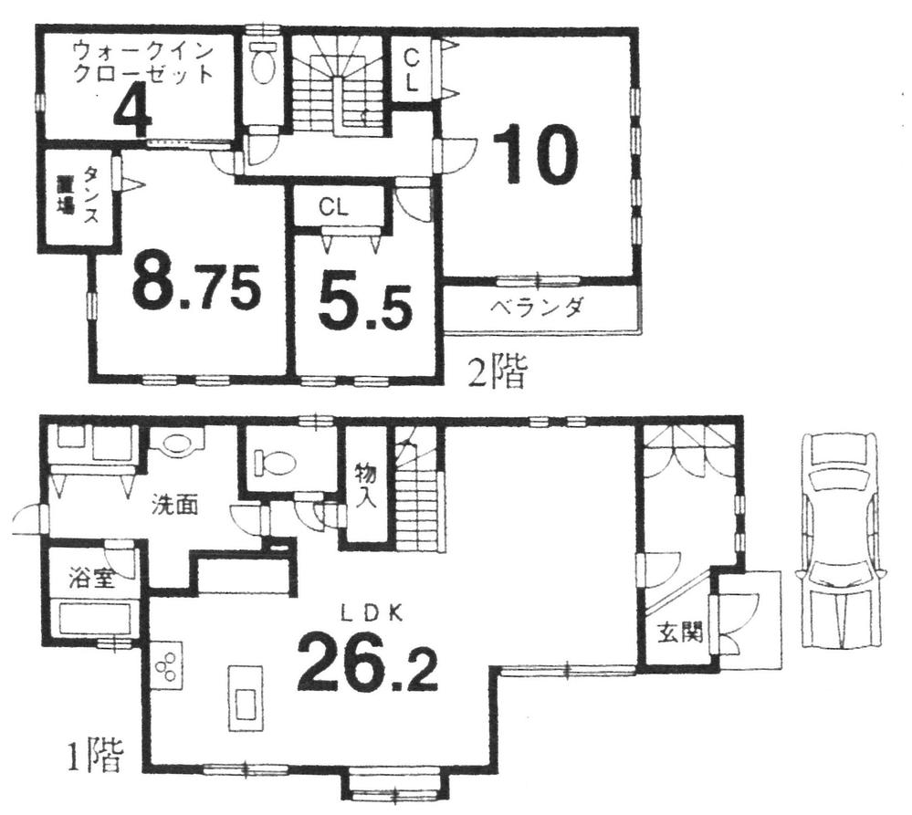Floor plan. 45,800,000 yen, 3LDK, Land area 132.2 sq m , Building area 105 sq m