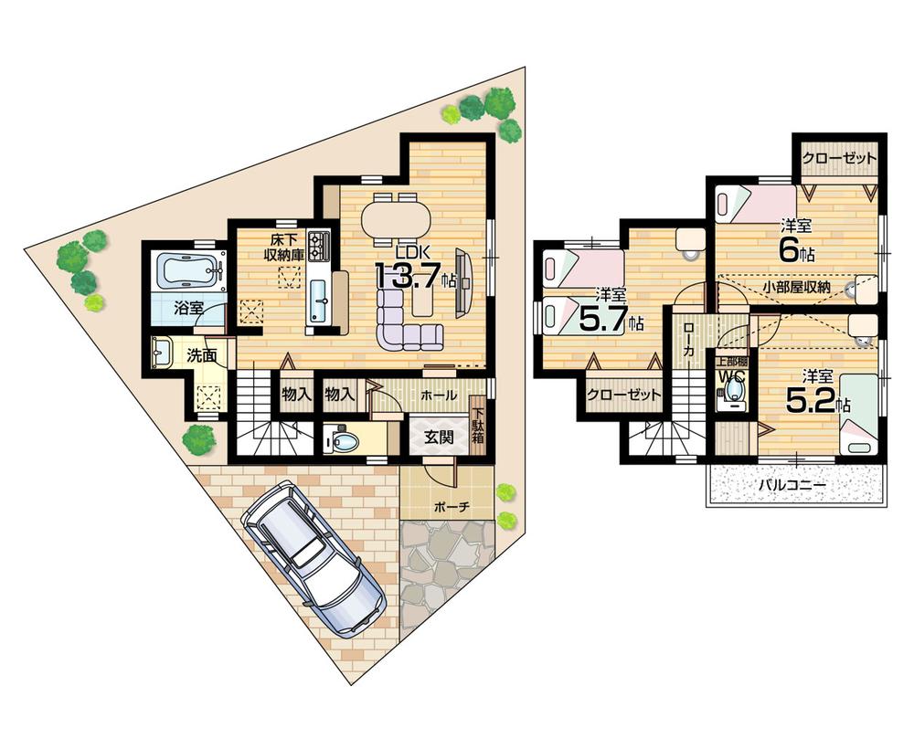 Floor plan. 24,800,000 yen, 3LDK, Land area 83.92 sq m , Building area 74.52 sq m