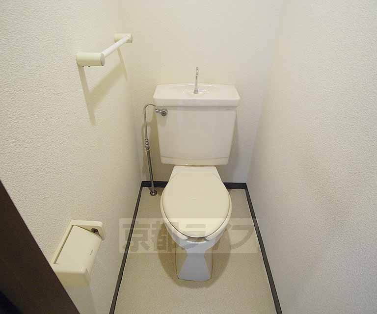 Toilet. There is also over towel