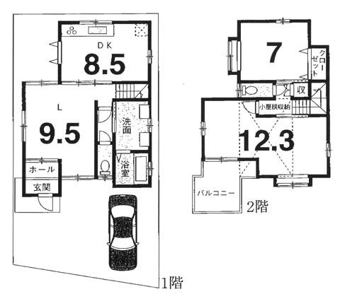 Floor plan. 43,900,000 yen, 3LDK, Land area 108.72 sq m , Building area 86.95 sq m outside 構費 included