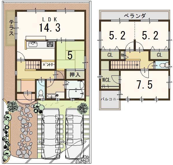 Floor plan. (B No. land), Price 38,800,000 yen, 4LDK, Land area 119.82 sq m , Building area 95.78 sq m