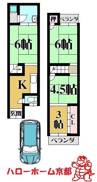 Floor plan. 6.9 million yen, 4DK, Land area 37.73 sq m , Building area 39.68 sq m
