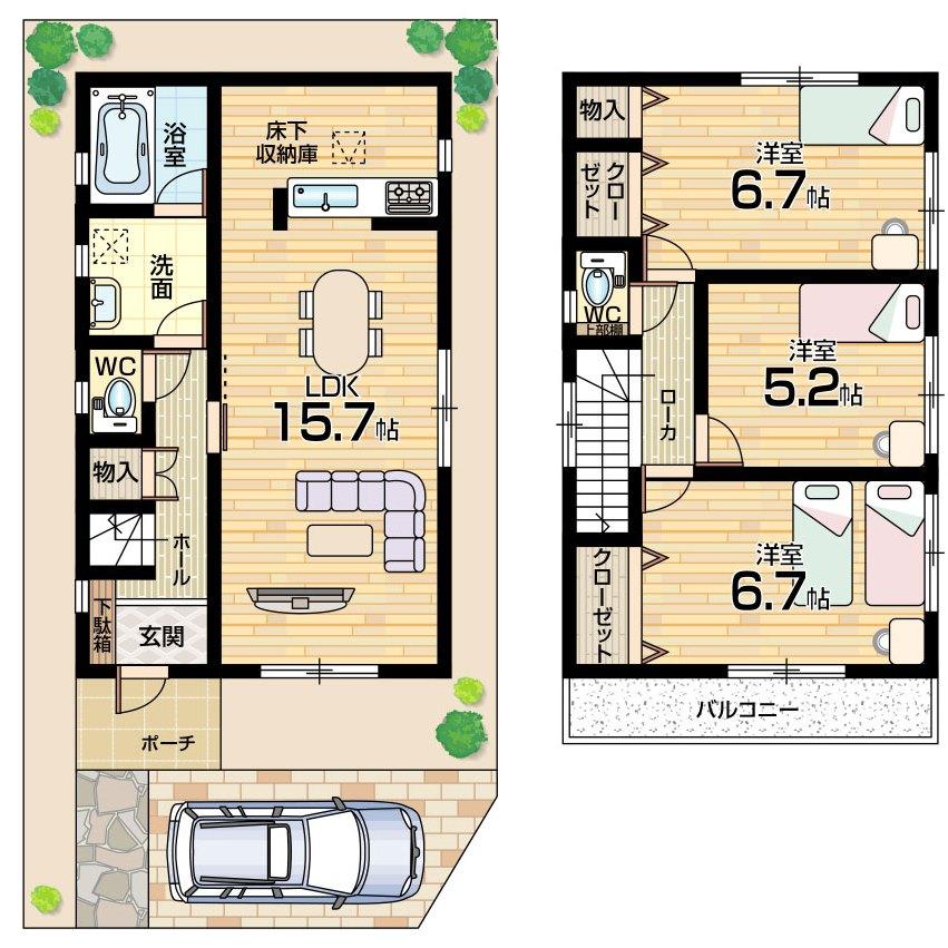 Floor plan. (No. 1 point), Price 26,900,000 yen, 3LDK, Land area 81.42 sq m , Building area 79.78 sq m