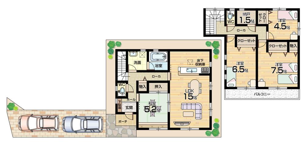 Floor plan. (No. 2 locations), Price 27,900,000 yen, 4LDK, Land area 120.66 sq m , Building area 98.41 sq m