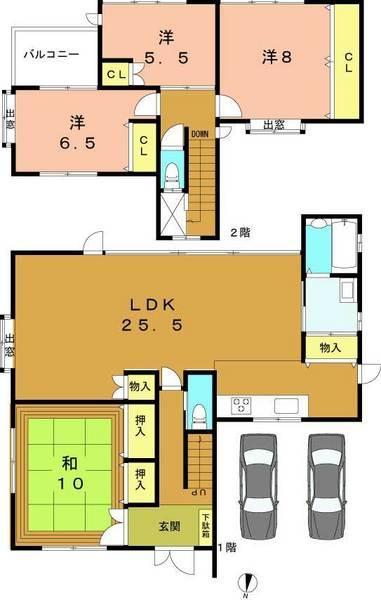 Floor plan. 54,800,000 yen, 4LDK, Land area 237.41 sq m , Building area 123.88 sq m