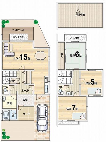 Floor plan. 23.8 million yen, 3LDK, Land area 112.97 sq m , Building area 86.11 sq m