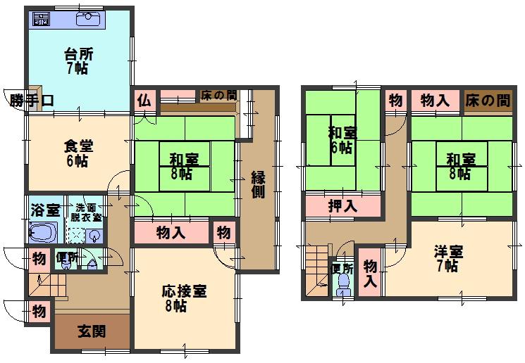 Floor plan. 32,800,000 yen, 5LDK, Land area 203.54 sq m , Building area 146.32 sq m