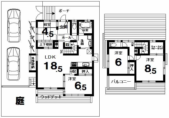 Building plan example (floor plan). Building plan example Building price  23,150,000 yen, Building area 109.39 sq m