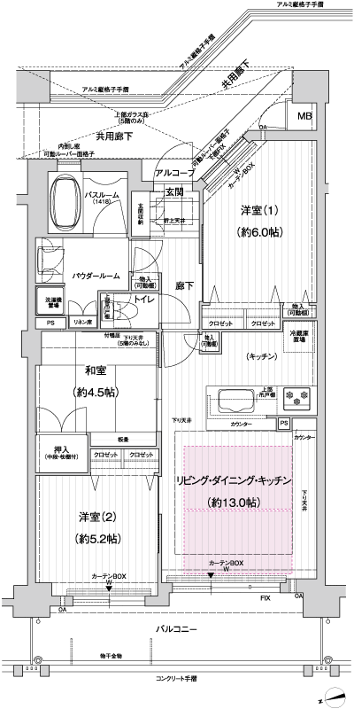 Floor: 3LDK, occupied area: 64.83 sq m, Price: 35,131,400 yen