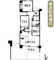Floor: 2LDK + F, the area occupied: 74.32 sq m, Price: 44,141,800 yen