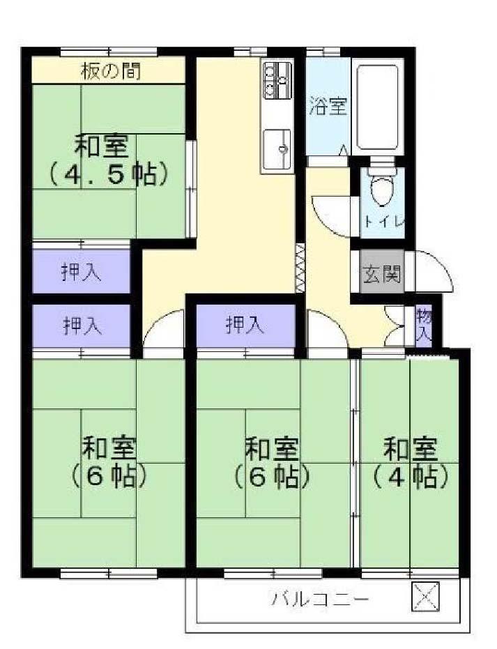 Floor plan. 4DK, Price 6.8 million yen, Occupied area 58.73 sq m , Balcony area 5 sq m