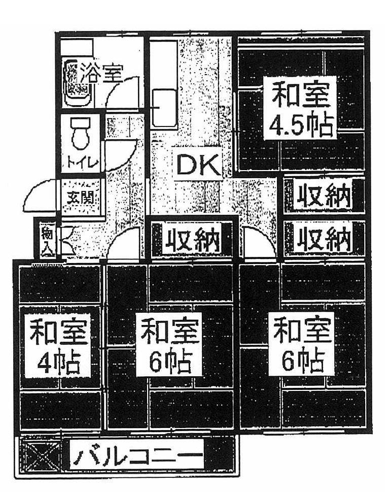 Floor plan. 4DK, Price 7.5 million yen, Occupied area 58.73 sq m , Balcony area 5 sq m