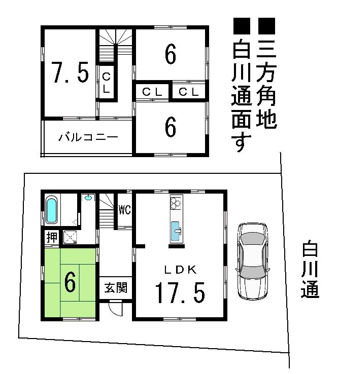 Floor plan. 64,800,000 yen, 4LDK, Land area 107.73 sq m , Building area 98.01 sq m