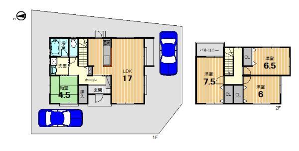 Floor plan. 29,800,000 yen, 4LDK, Land area 169 sq m , Building area 98.42 sq m