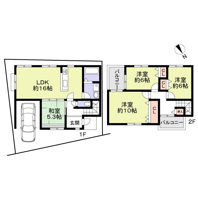 Floor plan. 39,800,000 yen, 4LDK, Land area 90.22 sq m , Building area 100.62 sq m