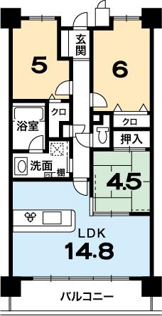 Floor plan. 2LDK + S (storeroom), Price 37,800,000 yen, Occupied area 68.98 sq m , Balcony area 11.97 sq m