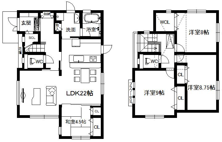 Floor plan. 65,800,000 yen, 4LDK, Land area 338.22 sq m , Building area 128.41 sq m