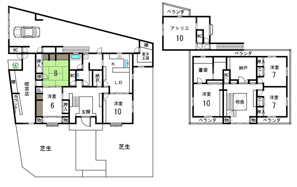 Floor plan. 69 million yen, 8LDK, Land area 448.14 sq m , Building area 225.38 sq m