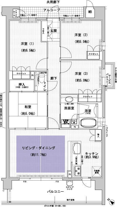 Floor: 4LDK, occupied area: 84.42 sq m, Price: 57.8 million yen