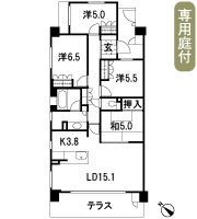 Floor: 4LDK, occupied area: 91.57 sq m, Price: 62.8 million yen