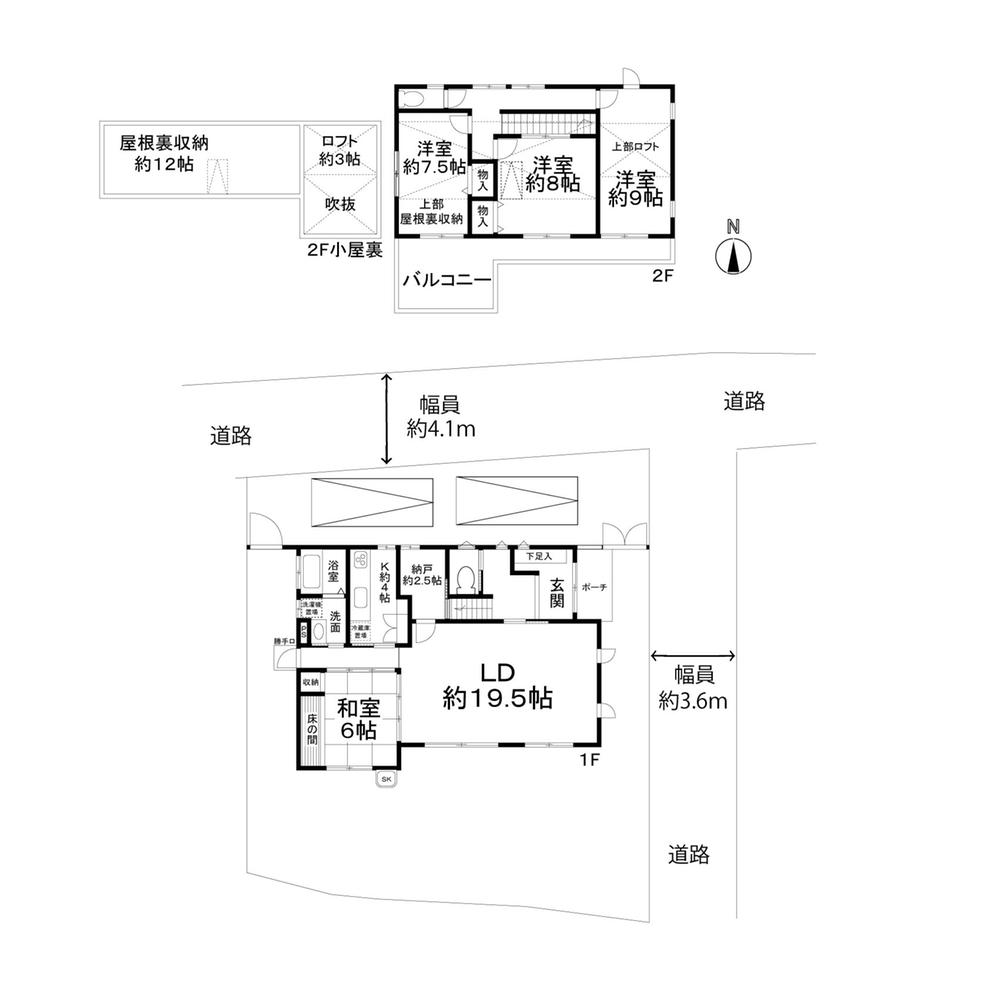 Floor plan. 89,800,000 yen, 4LDK + S (storeroom), Land area 217.97 sq m , Building area 133.9 sq m