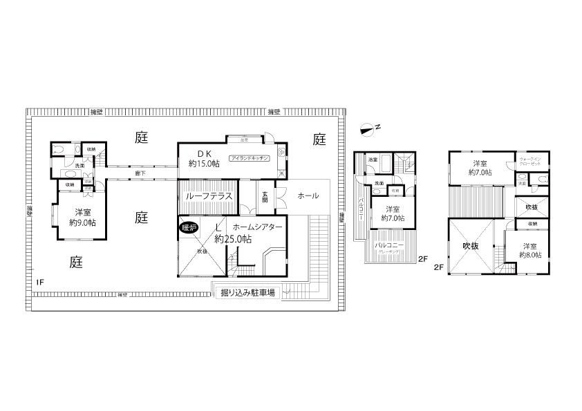 Floor plan. 54,800,000 yen, 4LDK, Land area 366.58 sq m , Building area 184.43 sq m