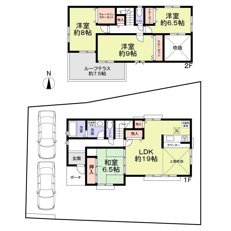Building plan example (floor plan). Building plan example Building price 15,120,000 yen, Building area 120.90 sq m