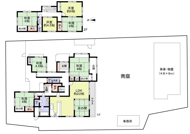 Floor plan. 125 million yen, 7LDK, Land area 583.76 sq m , Building area 203.6 sq m