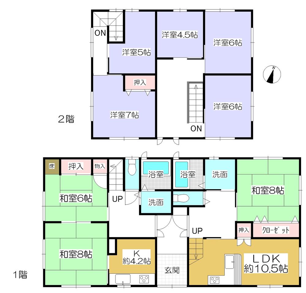 Floor plan. 45,800,000 yen, 7LDK + S (storeroom), Land area 702.59 sq m , Building area 172.23 sq m