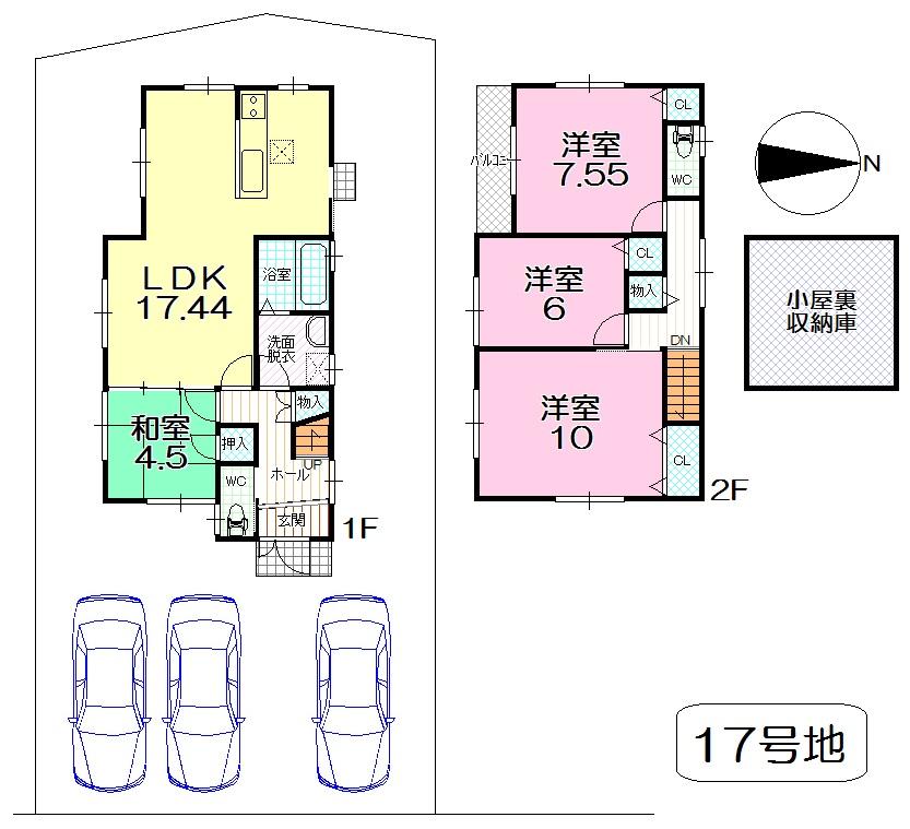 Floor plan. (No. 17 locations), Price 27.6 million yen, 4LDK, Land area 159.19 sq m , Building area 101.07 sq m