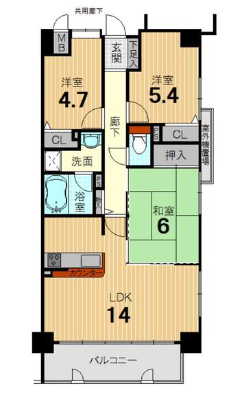 Floor plan. 2LDK+S, Price 22 million yen, Occupied area 65.65 sq m , Balcony area 7.54 sq m