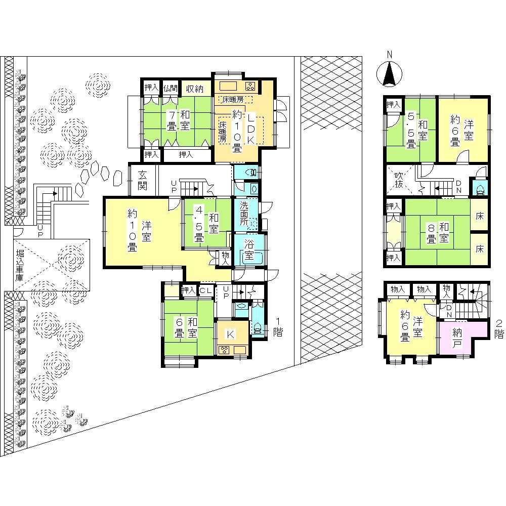 Floor plan. 39,800,000 yen, 8LDKK + S (storeroom), Land area 451.81 sq m , Building area 178.42 sq m