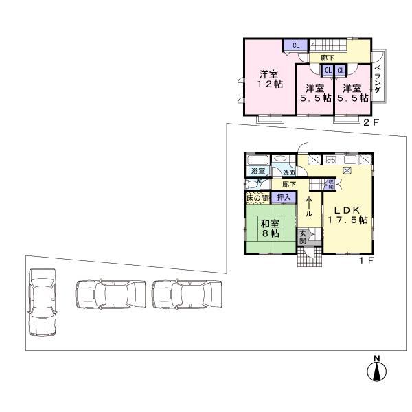 Floor plan. 83 million yen, 4LDK, Land area 343.5 sq m , Building area 120.18 sq m