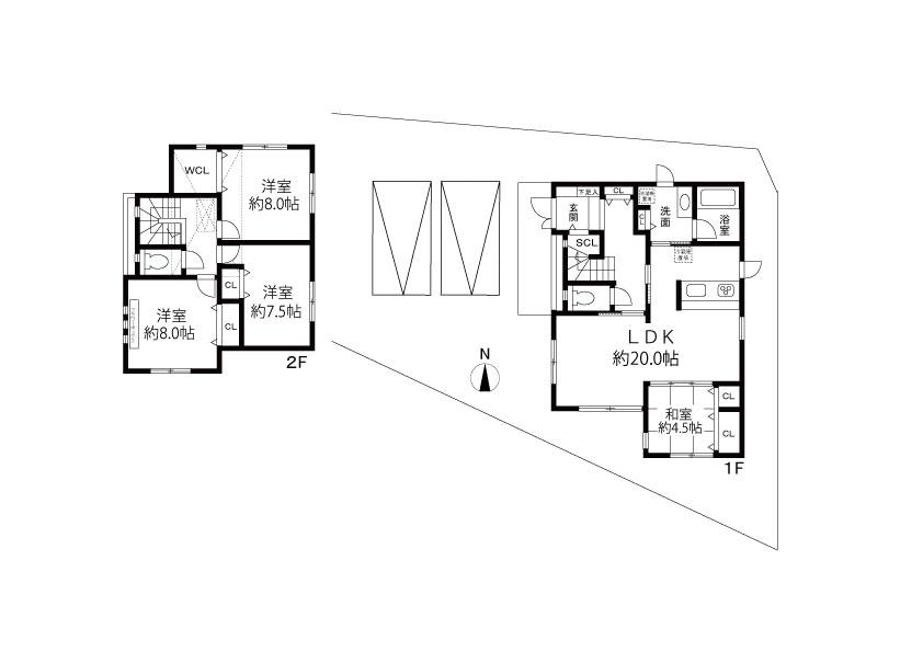 Floor plan. 65,800,000 yen, 4LDK, Land area 414.77 sq m , Building area 128.41 sq m