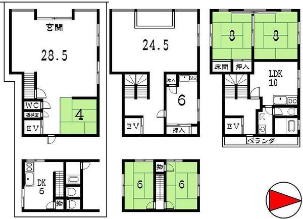 Floor plan. 45,800,000 yen, 6LDK, Land area 130.81 sq m , Building area 219.62 sq m