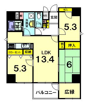 Floor plan. 3LDK, Price 26,800,000 yen, Occupied area 73.48 sq m , Balcony area 5.58 sq m