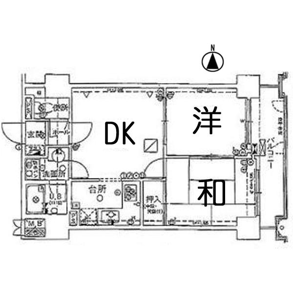 Floor plan. 2DK, Price 14.8 million yen, Footprint 47.7 sq m , Balcony area 6.09 sq m