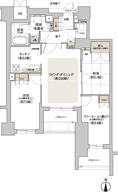 Floor: 3LDK ・ 2LDK + F (N), the occupied area: 70.93 sq m, Price: 48,900,000 yen ・ 51,470,000 yen
