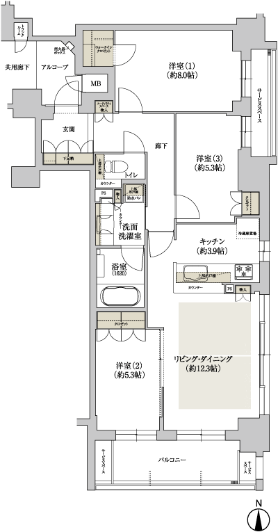 Floor: 3LDK, occupied area: 81.84 sq m, Price: 62,780,000 yen