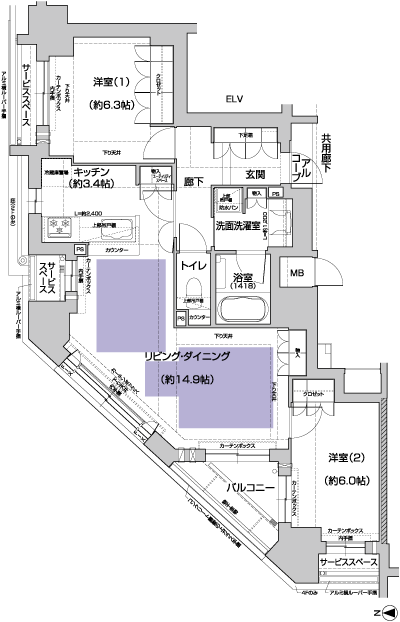 Floor: 2LDK, occupied area: 70.52 sq m, Price: 44,580,000 yen