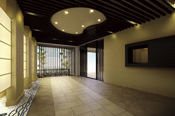 Features of the building.  [Entrance hall] When you exit the entrance, Outside of the hustle and bustle will greet those who live the taste of the space of the sum which was calm as if the lie (Rendering)