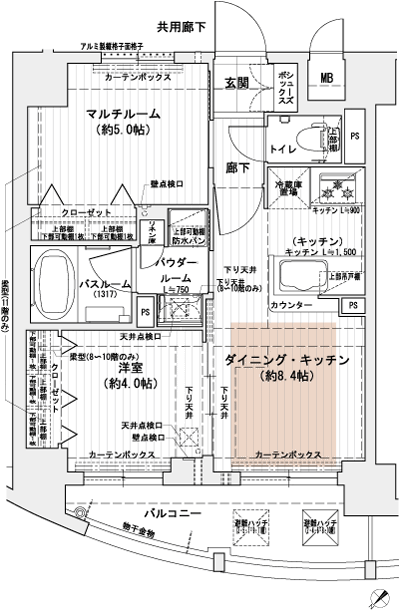 Floor: 1DK + M, the occupied area: 41.89 sq m, Price: 22.5 million yen ~ 25,100,000 yen